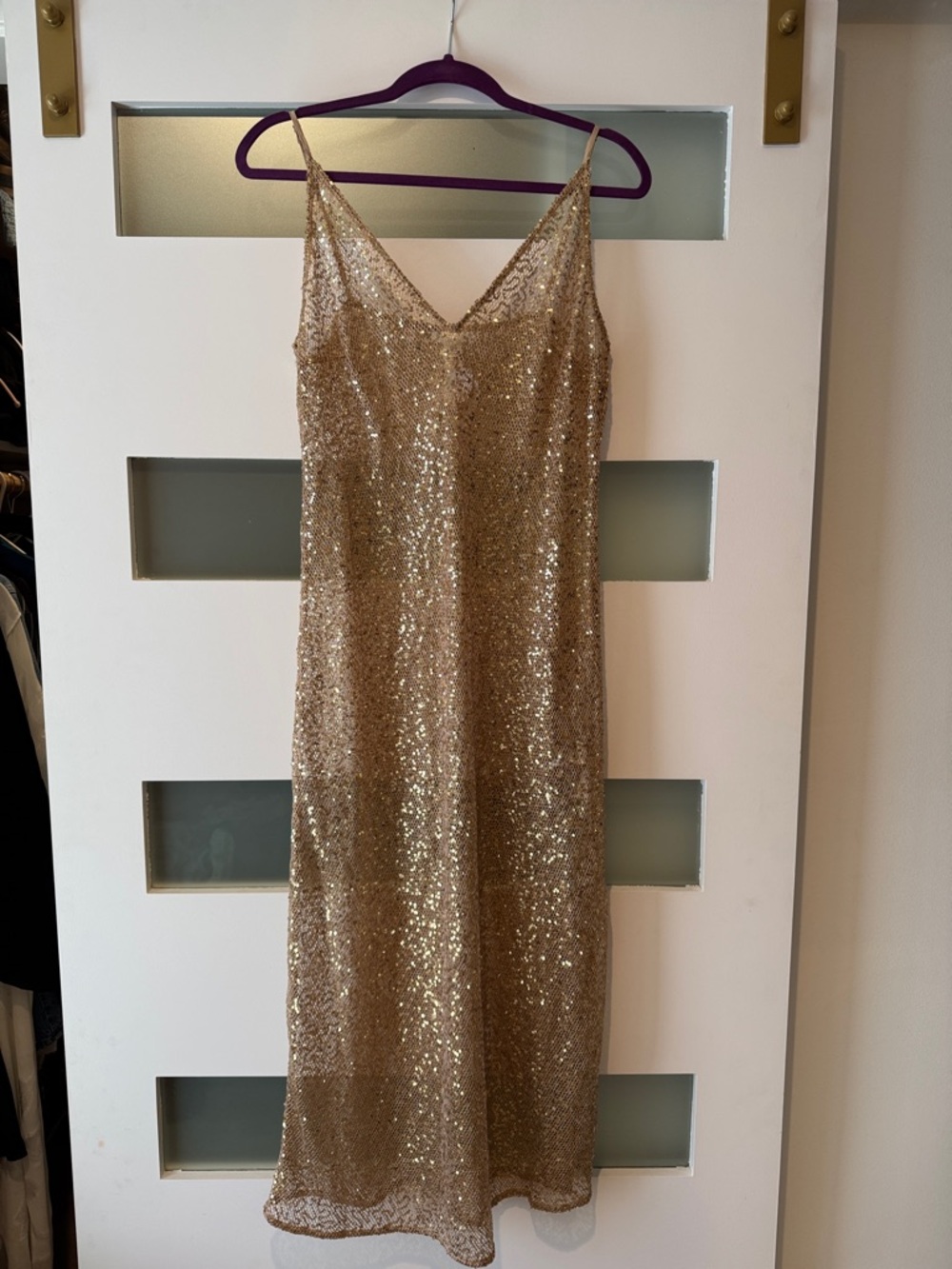 H&M Gold Sequin Slip Dress